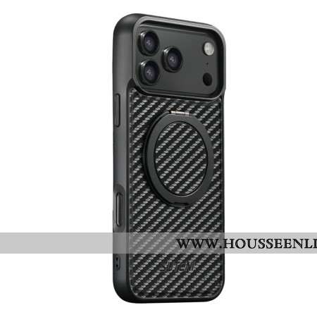 Coque iPhone 17 Pro Magsage Support Rotatif et Fibre de Carbone