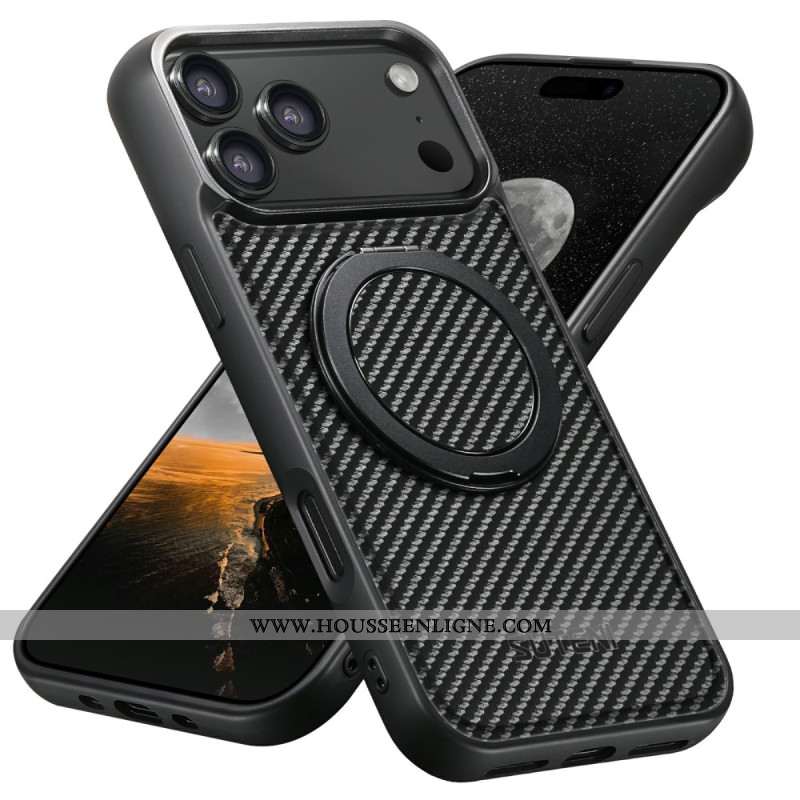 Coque iPhone 17 Pro Magsage Support Rotatif et Fibre de Carbone