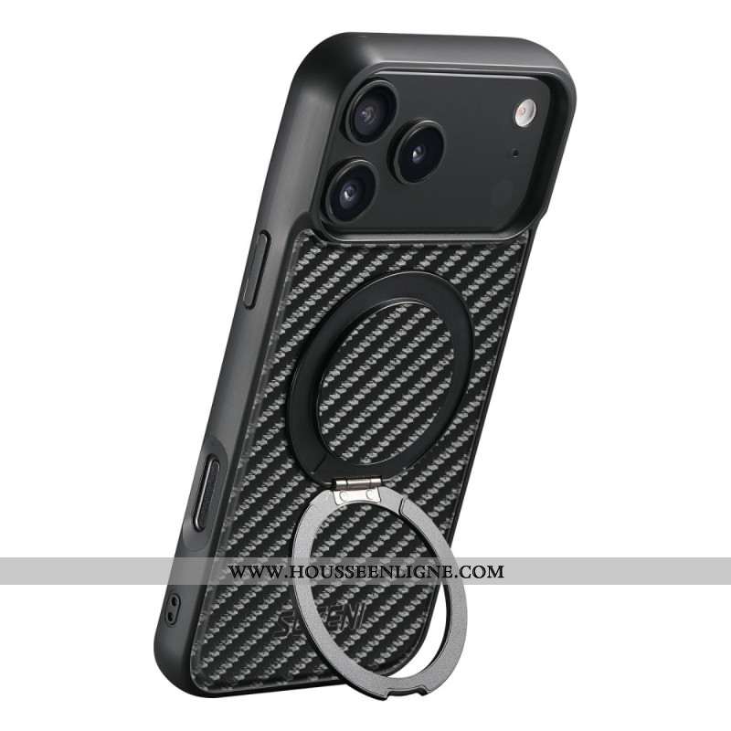 Coque iPhone 17 Pro Magsage Support Rotatif et Fibre de Carbone