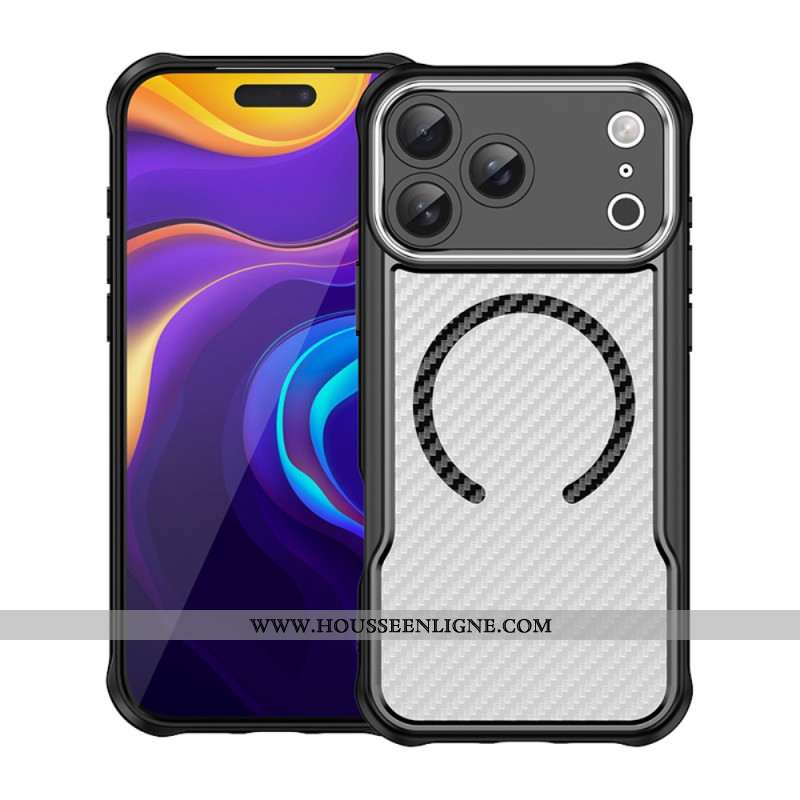 Coque iPhone 17 Pro Max Compatible MagSafe Fibre Carbone Translucide