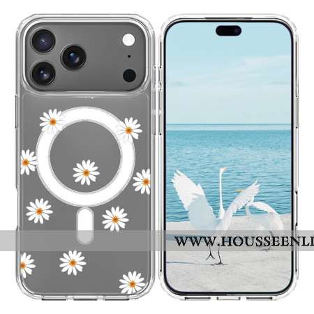 Coque iPhone 17 Pro Max Compatible MagSafe Marguerites