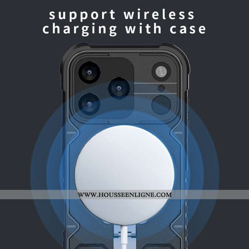 Coque iPhone 17 Pro Max Compatible MagSafe avec Support et Dragonne