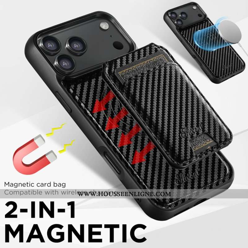 Coque iPhone 17 Pro Max Compatible Magsafe Porte-Cartes Détachable