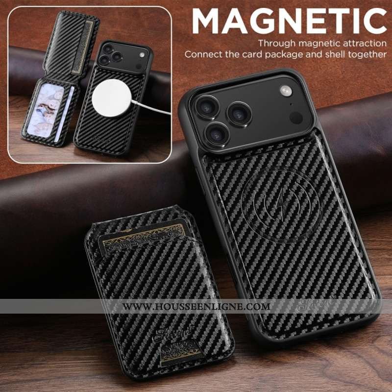 Coque iPhone 17 Pro Max Compatible Magsafe Porte-Cartes Détachable