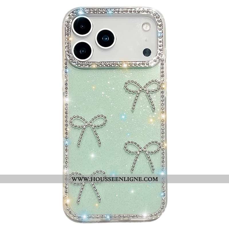 Coque iPhone 17 Pro Max Décoration Papillons et Paillettes