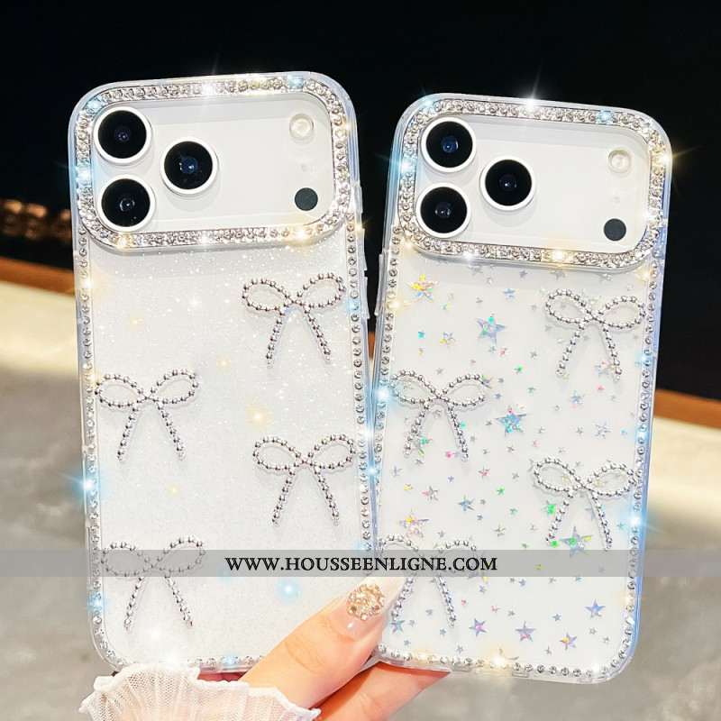 Coque iPhone 17 Pro Max Décoration Papillons et Paillettes