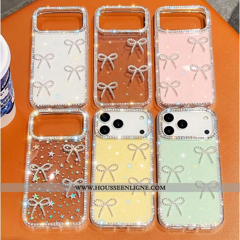 Coque iPhone 17 Pro Max Décoration Papillons et Paillettes