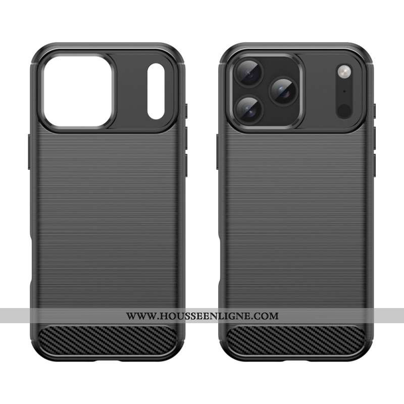 Coque iPhone 17 Pro Max Fibre Carbone Brossée