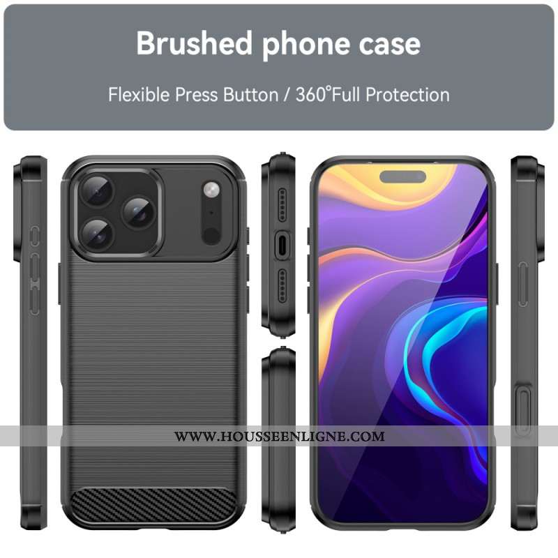 Coque iPhone 17 Pro Max Fibre Carbone Brossée