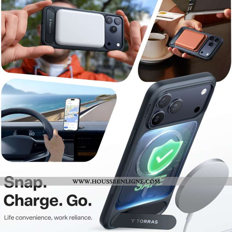 Coque iPhone 17 Pro Max MagSafe Premium Design avec Support Intégré