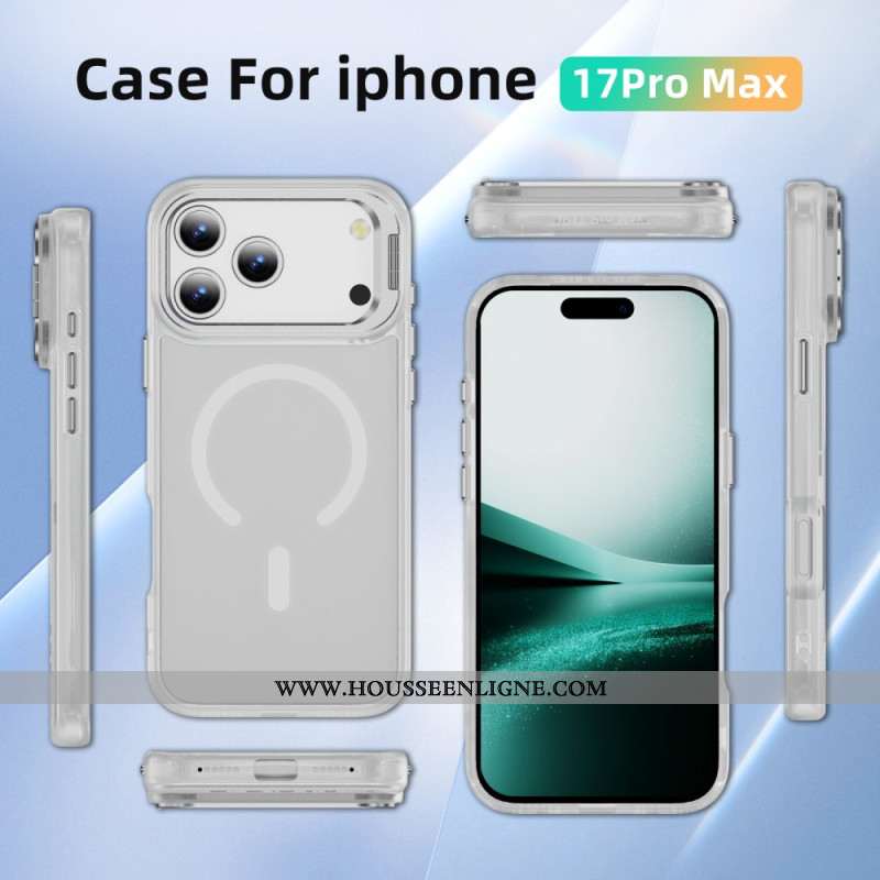 Coque iPhone 17 Pro Max Magnétique avec Support Objectif Givré