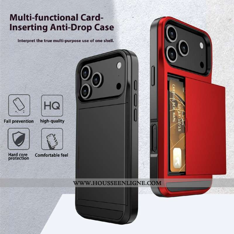 Coque iPhone 17 Pro Max Porte-Cartes Coulissant