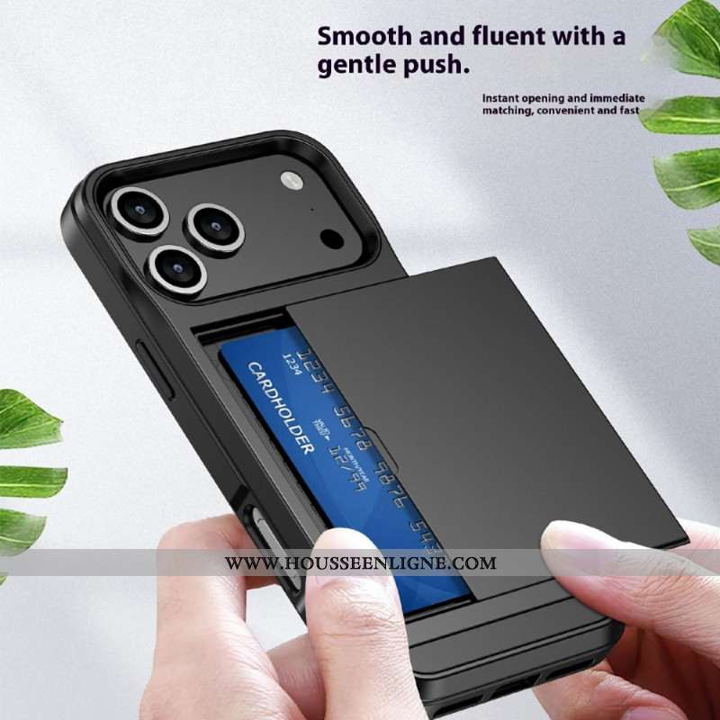 Coque iPhone 17 Pro Max Porte-Cartes Coulissant