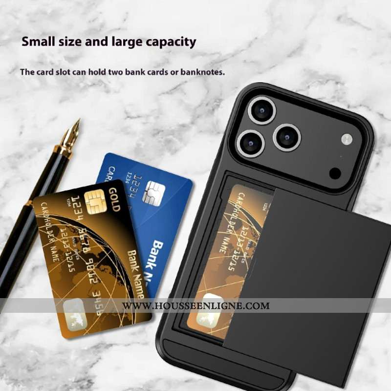 Coque iPhone 17 Pro Max Porte-Cartes Coulissant