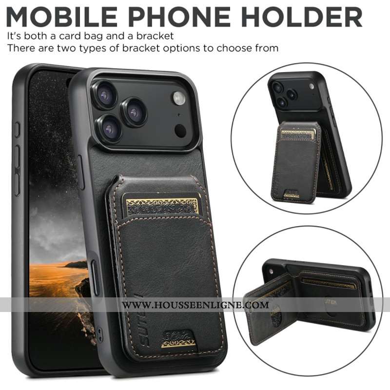 Coque iPhone 17 Pro Max Porte-Cartes Texture Ciré SUTENI