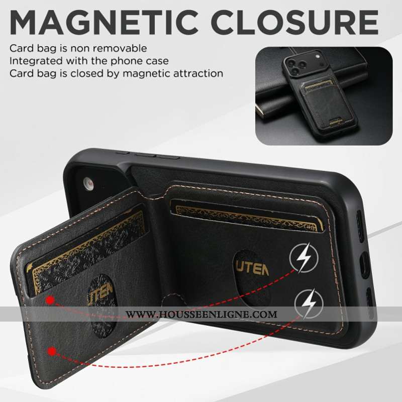 Coque iPhone 17 Pro Max Porte-Cartes Texture Ciré SUTENI