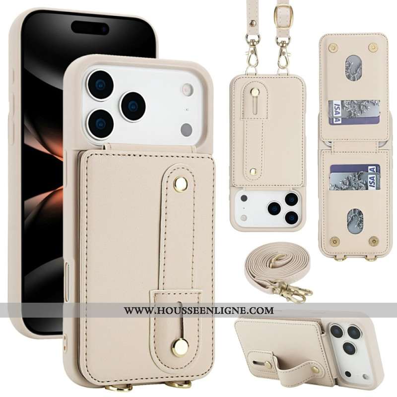 Coque iPhone 17 Pro Max Porte-Cartes et Bandoulière