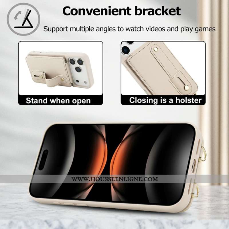 Coque iPhone 17 Pro Max Porte-Cartes et Bandoulière