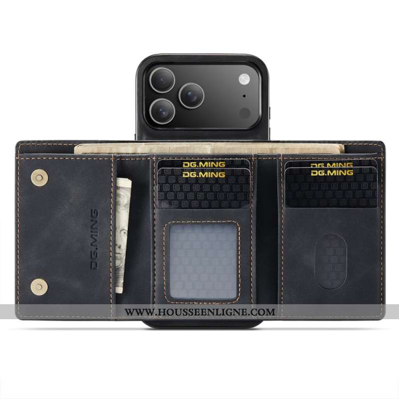 Coque iPhone 17 Pro Max Portefeuille Détachable DG.MING
