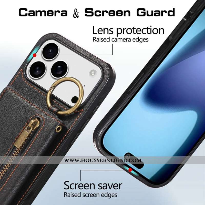 Coque iPhone 17 Pro Max Portefeuille et Bandoulière