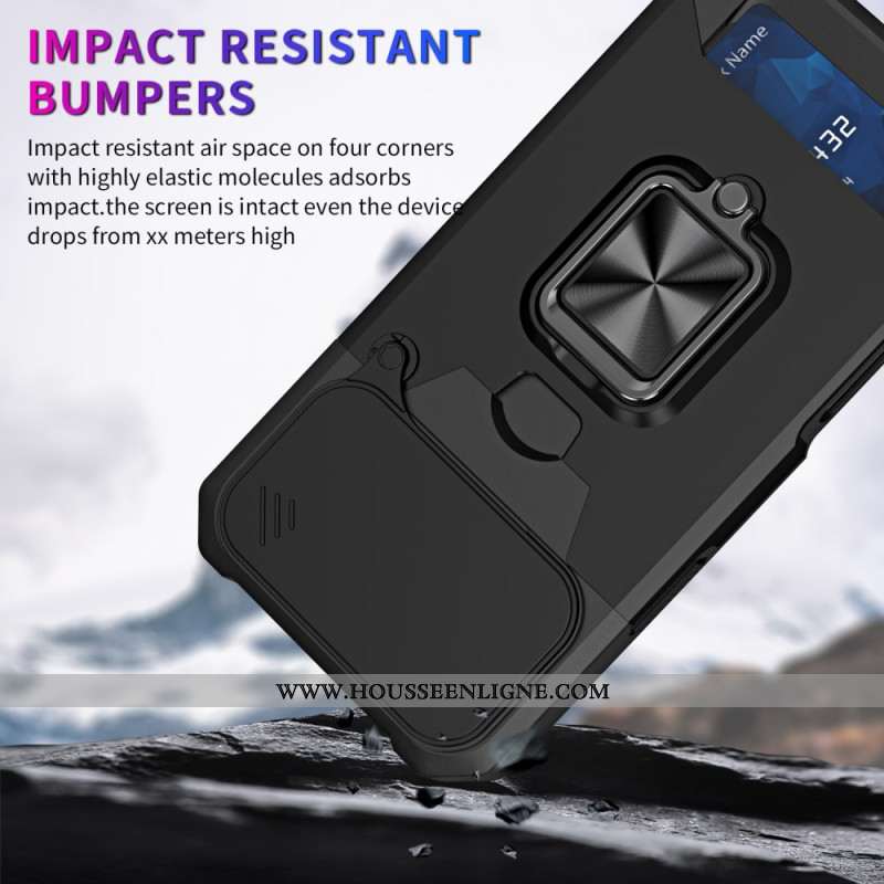 Coque iPhone 17 Pro Max Robuste Support et Couvercle Coulissant