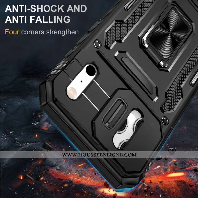 Coque iPhone 17 Pro Max Support et Protection d'Objectif Effet Métal