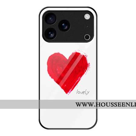 Coque iPhone 17 Pro Max Verre Trempé Coeur Rouge