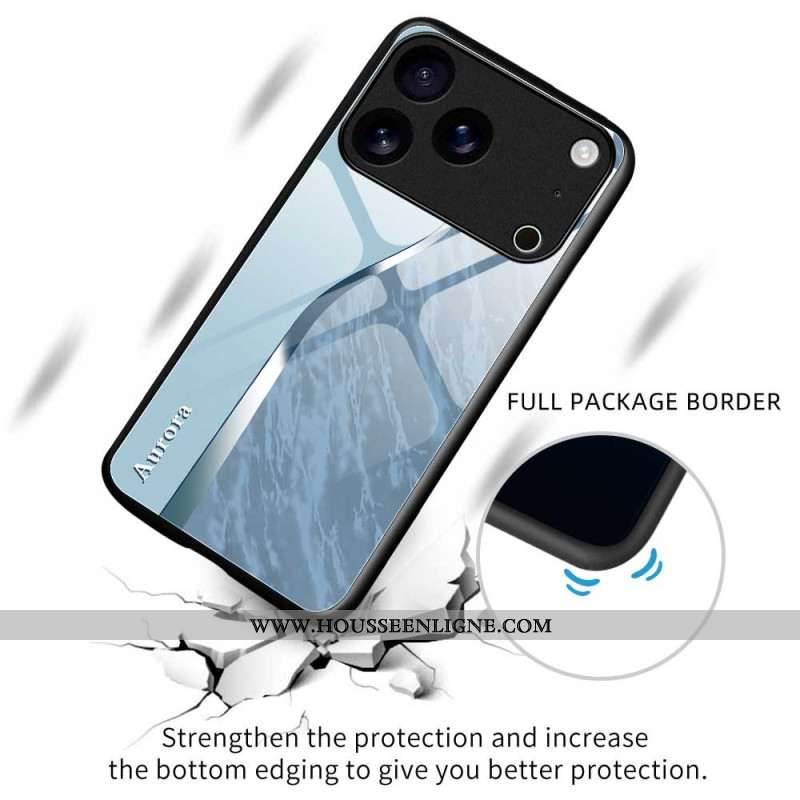 Coque iPhone 17 Pro Max Verre Trempé Design Bleu Clair