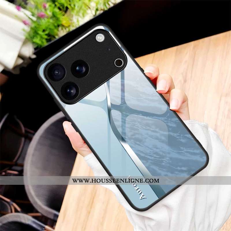 Coque iPhone 17 Pro Max Verre Trempé Design Bleu Clair