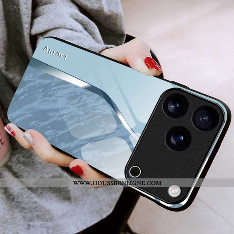 Coque iPhone 17 Pro Max Verre Trempé Design Bleu Clair