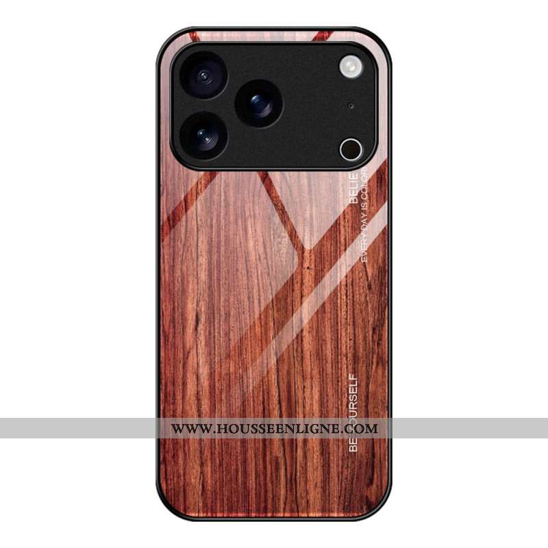 Coque iPhone 17 Pro Max Verre Trempé Effet Bois