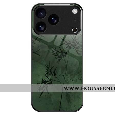 Coque iPhone 17 Pro Max Verre Trempé Encre Florale
