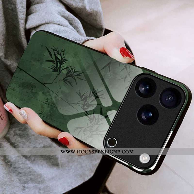 Coque iPhone 17 Pro Max Verre Trempé Encre Florale