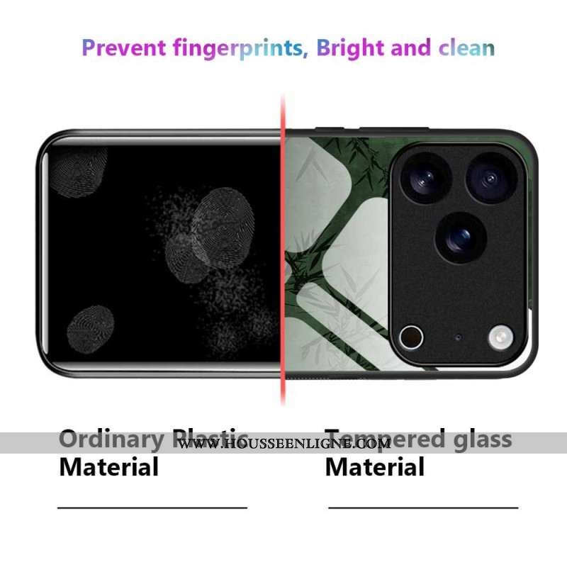 Coque iPhone 17 Pro Max Verre Trempé Encre Florale