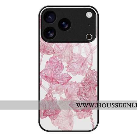 Coque iPhone 17 Pro Max Verre Trempé Floralie Rose