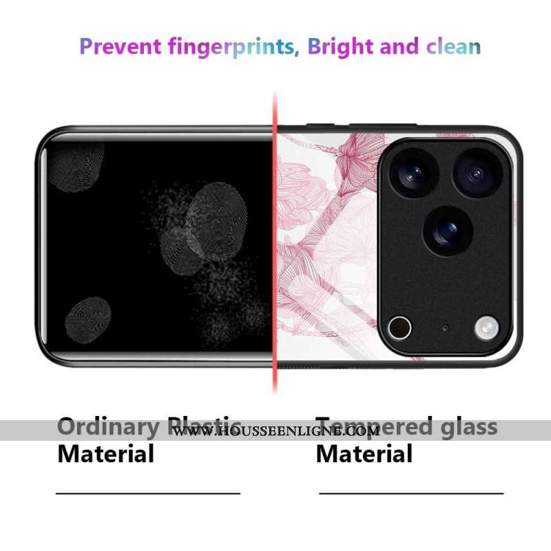 Coque iPhone 17 Pro Max Verre Trempé Floralie Rose