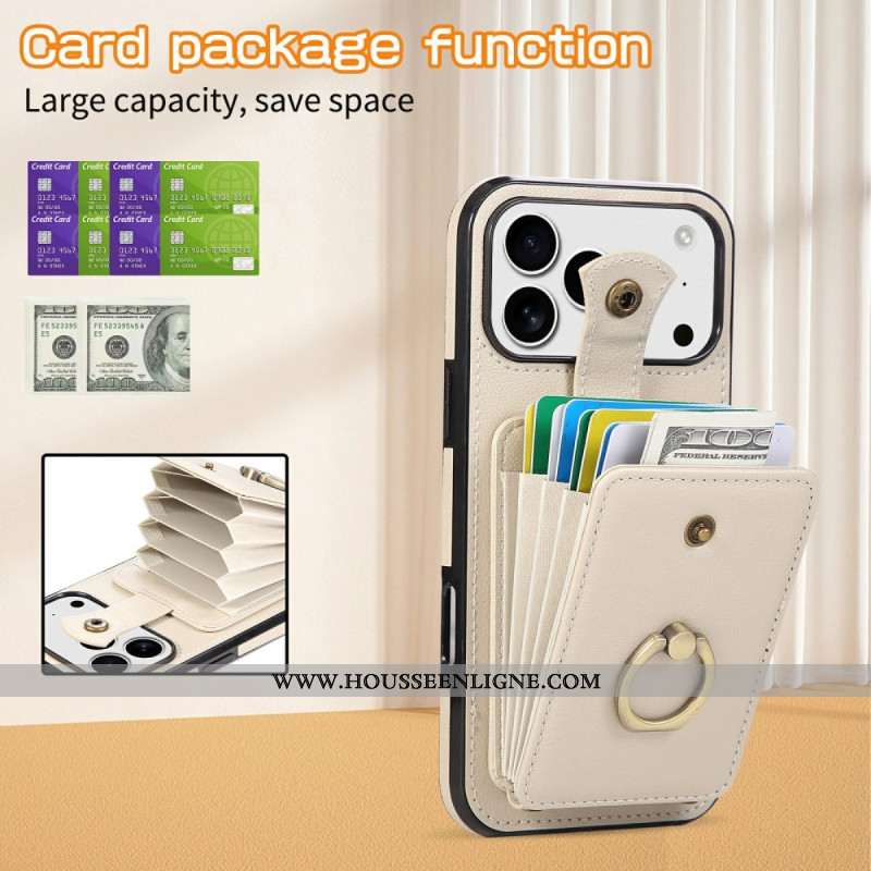 Coque iPhone 17 Pro Multi-Cartes et Bandoulière