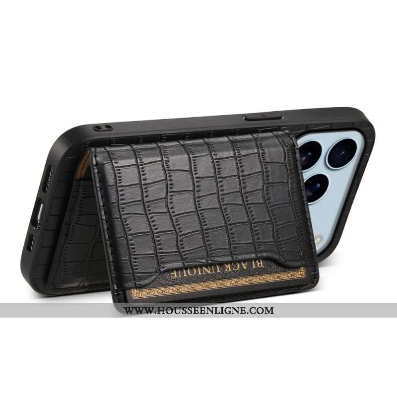Coque iPhone 17 Pro Porte-Cartes Effet Crocodile
