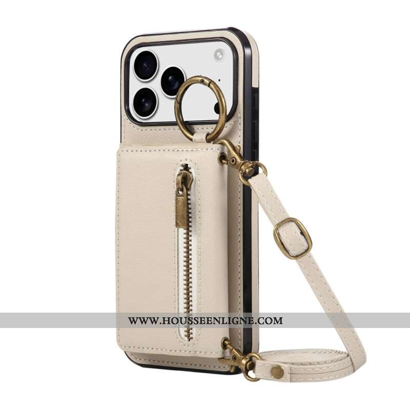 Coque iPhone 17 Pro Portefeuille avec Bandoulière