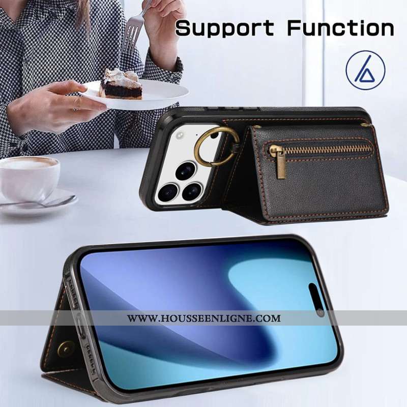 Coque iPhone 17 Pro Portefeuille avec Bandoulière