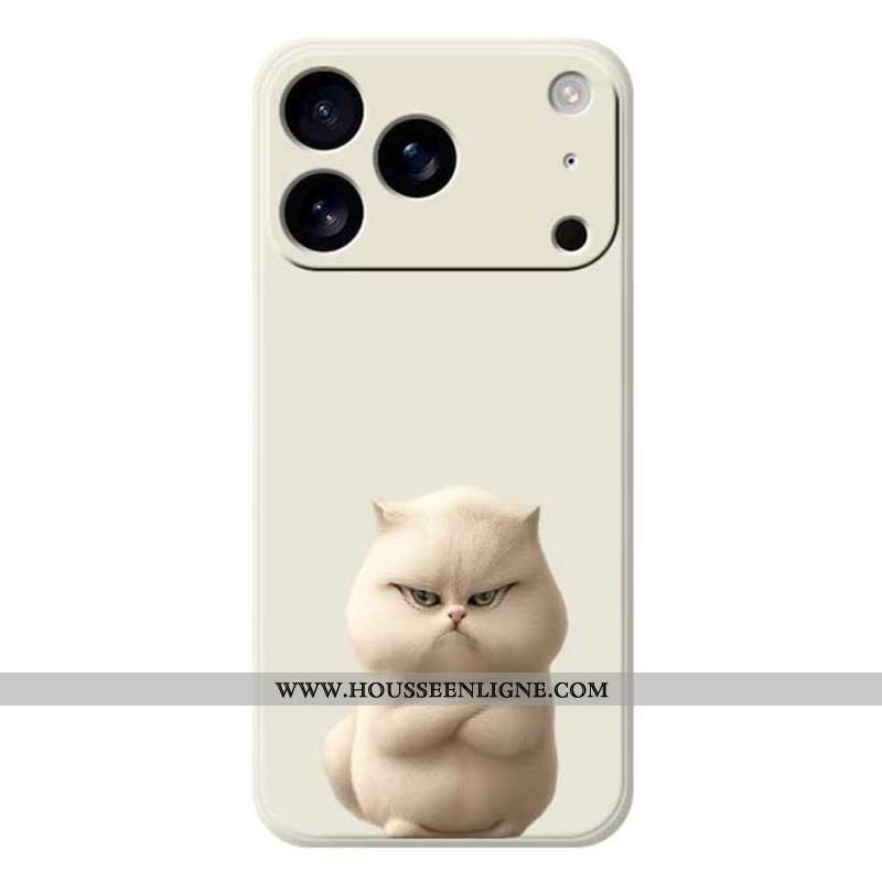 Coque iPhone 17 Pro Silicone Liquide Chat en Colère
