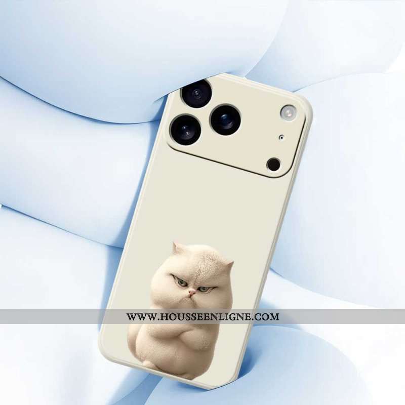 Coque iPhone 17 Pro Silicone Liquide Chat en Colère