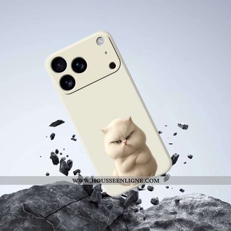 Coque iPhone 17 Pro Silicone Liquide Chat en Colère
