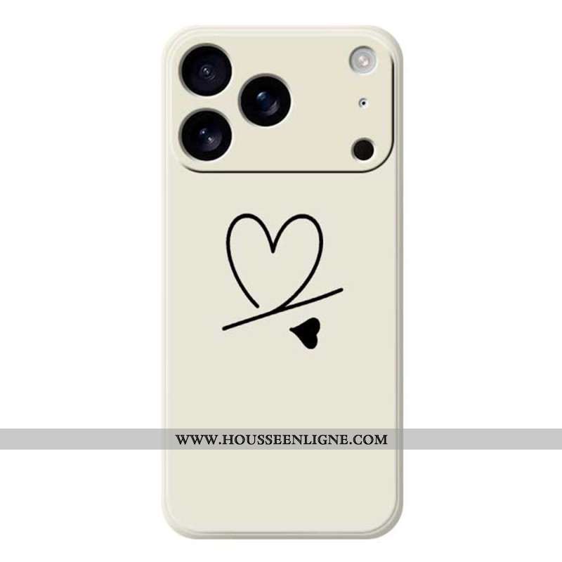Coque iPhone 17 Pro Silicone Liquide Coeur