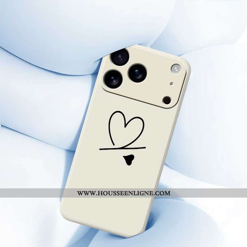Coque iPhone 17 Pro Silicone Liquide Coeur