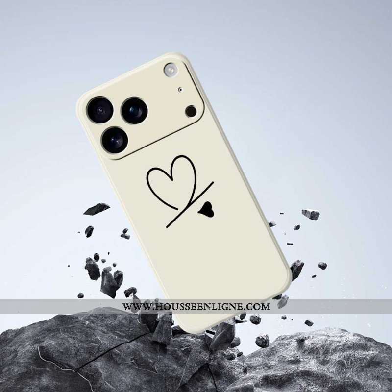 Coque iPhone 17 Pro Silicone Liquide Coeur