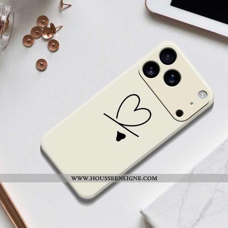 Coque iPhone 17 Pro Silicone Liquide Coeur