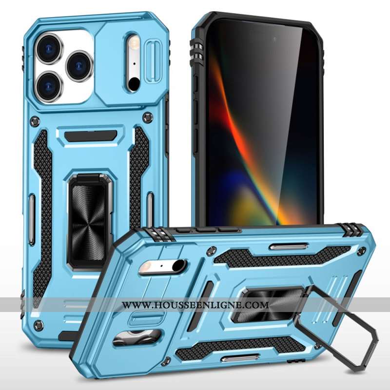 Coque iPhone 17 Pro Support et Protection d'Objectif Coulissante