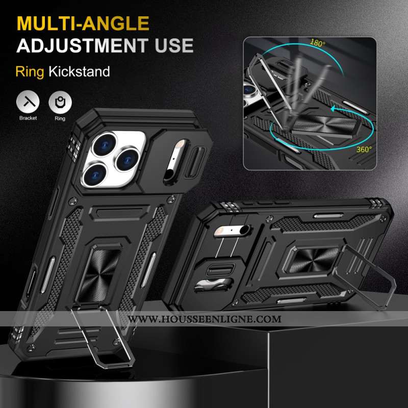 Coque iPhone 17 Pro Support et Protection d'Objectif Coulissante