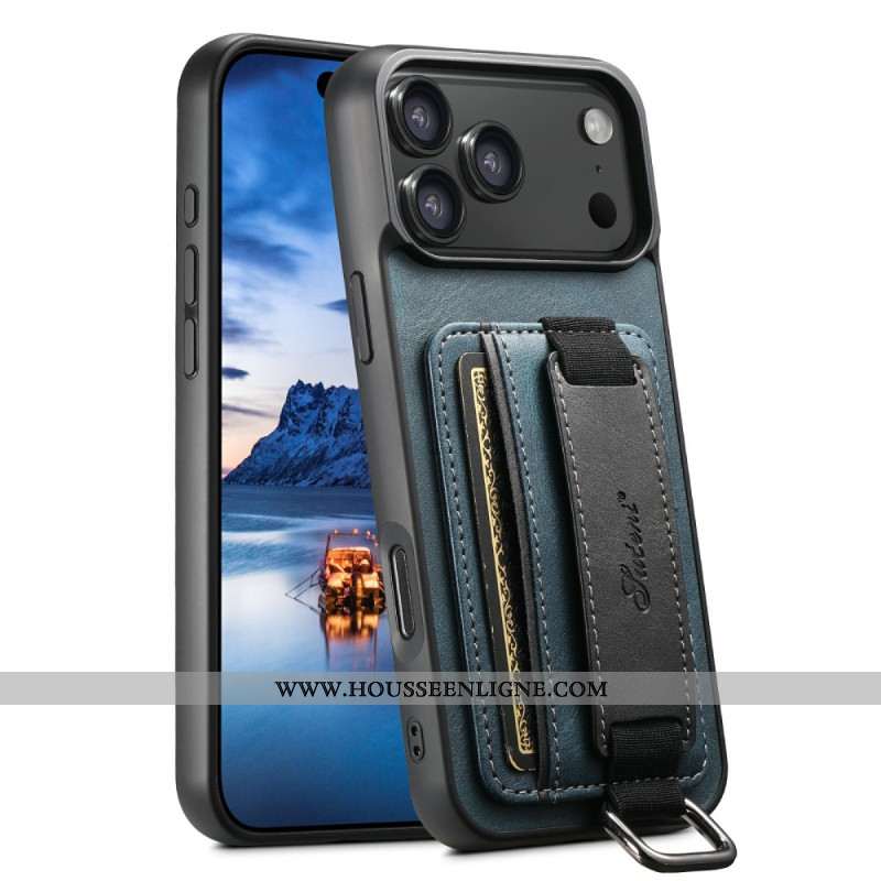 Coque iPhone 17 Pro avec Porte-Cartes Design Rétro